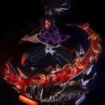Anime Figurine Demon Slayer Figure GK Kokushibou Action Figure Anime PVC Statue Collection ModèLe Poupées Jouets Cadeaux 28cm
