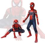 Aomig Spider Costume Enfants 3D Anime Déguisement Spider Enfants, Costume super héros aver Masques, Cosplay Costume De Carnaval d'halloween, Extensible Onesies Fête Costume (100-150CM)