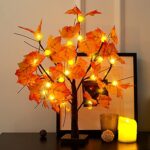 Arbre Artificiel à 24 LED en érable avec éclairage automnal, décoration de Table pour Halloween, Thanksgiving, pour décoration d'automne, Cadeau de fête de Mariage, intérieur récolte de la Maison
