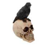 Artibetter Sculptures De Crâne De Corbeau Décor À La Maison Décor d'halloween Décor De Table À Manger Figure De Crâne Figure De Tête De Crâne Corbeau Résine De Décor De Crâne Accessoire