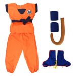 Awonlate Déguisement Goku Cosplay, Déguisement Enfant pour Son Goku, Goku Costume, Halloween Cosplay Costume pour enfants Anime Cosplay Vêtements
