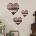 B DyBoHF coeur en bois decoration murale, (3 Pack) decoration maison decoration anniversaire décoration chambre mariage accessoires intérieure salon maison cadre decoration murale salon (Brun)