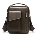 BAIGIO Sacoche Homme Bandouliere Cuir Veritable Sacs Business Vintage Sacs à Main Pochettes Sac Porté Epaule pour iPad 7.9'', iPhone, Voyage, Activités Commerciales