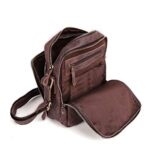 BAIGIOSac à Bandoulière pour Homme en Cuir véritable, Petit Sacoche Bandoulière, Sac Croisé Vintage, Sacoche Cuir Homme pour Travail, Voyage, Vie Quotidienne