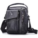 BAIGIOSacoche Homme Cuir Sacoche Bandouliere Homme Vintage Cartable Sac de Messager Pochette Sac à Bandoulière Sac Portés Épaule Sac à Main pour Affaires Travail Voyage Vie Quotidienne