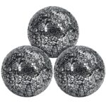 BELLE VOUS Boules Décoratives en Verre Craquelé (Lot de 3) - Ensemble de Boule en Verre de 10 cm de Diamètre - Objet Decoration pour Salon, Salle à Manger, Table Basse et Centre de Table