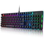 BLOOTH Clavier Gamer Mécanique Rétro-éclairé LED RGB 12 Dynamique Modes, Bleu Switches avec Anti-ghosting, 105 Touches Clavier Gaming AZERTY Français, USB Filaire pour PC