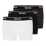 BOSSHommes Trunk 3P Power Desig Lot de Trois Boxers Courts en Coton Stretch ornés d’Un Logo à la Taille