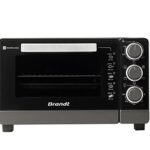 BRANDT FC215MB - Mini four - 21L - Multifonction - 5 positions de cuisson - Porte double vitre - Cavité anti-adhésive - Accessoires : lèchefrites, grille, pince pour récupérer les plats - 1380W - Noir