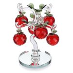 BTSKY Pommier artificiel en verre - Pommier rouge - Décoration de table Feng Shui - Décoration de table