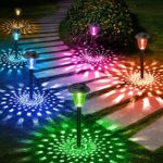 BUCASA 8 Pièces Lampe Solaire Exterieur Jardin, Lumiere avec Colorée LED et Lumière Blanche Chaude, Étanche pour Pelouse, Terrasse, Cadeaux, Halloween Decoration Noel