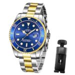 BY BENYARBENYAR Montre analogique à Quartz pour Homme avec Bracelet en Caoutchouc Montre Homme Chronographe Montres étanches Hommes