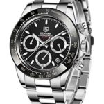 BY BENYARMontre Homme BENYAR Mode Quartz Mouvement Chronographe Affaires Étanche et résistant aux Rayures Bracelet en Acier Inoxydable Loisirs Sports Montres pour Hommes