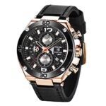 BY BENYARMontres Hommes Chronographe Date Étanche Design élégant Bracelet Analogique Quartz en Cuir Montres Bracelet pour Homme 5151