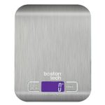 Balance de cuisine numérique HK105. Balance de haute précision en acier inoxydable, étanche. Capacité de 5 kg. Écran LCD. Avec piles incluses. Fonction tare. Livre de recettes téléchargeable