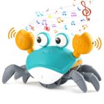 Beavo Bébé Jouet de Crabe Rampant Ont de la Musique et des Lumières LED, l’Interaction des Tout-Petits avec la Détection Automatique pour Eviter Les Obstacles