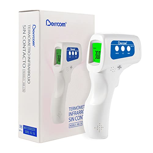 Berrcom Thermomètre Frontal Adulte, Thermomètre Médicale Bébé, Thermomètre Infrarouge sans Contact pour Enfants avec Avertissement de Fièvre, Écran LCD, Fonction Mémoire