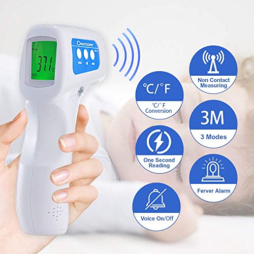 Berrcom Thermomètre Frontal Adulte, Thermomètre Médicale Bébé, Thermomètre Infrarouge sans Contact pour Enfants avec Avertissement de Fièvre, Écran LCD, Fonction Mémoire – Image 3
