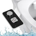 Bidet Rehausse Pour Toilettes, PENDEJATO Bidet Non Électrique Étroit Avec Buses Rétractables, Rétractables Autonettoyantes Double Et Bouton De Réglage De La Pression De L'Eau (Noir Classique)