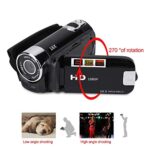 Bindpo Caméra numérique DV, caméscope d'enregistrement vidéo à Zoom numérique 16MP 720P 16X avec Rotation de 270 degrés Écran 2,7 Pouces pour la Prise de Vue Photographique(Noir)