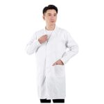 Blouse Blanche Chimie Laboratoire Homme Femme pour Hospital Industriel Blouse avec Poche et Bouton Tunique Médicale Manche Longue Infirmières Manteaux de Laboratoire Uniformes