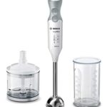 Bosch Mixeur Plongeant ErgoMixx MSM66120 – Mélangeur ultra puissant pour les usages intenses – Puissance de 600 W – Mini-hâchoir inclus – Couleur : Blanc/Gris