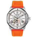 BulovaMens Analogique Automatique Montre avec Bracelet en Silicone 98A226