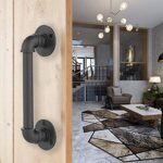 CCJH poignée de porte rétro 1PC pour quincaillerie de meubles de porte de grange coulissante, poignée de porte noire 24CM / 10 pouce