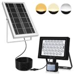 CLY Lampe Solaire Exterieur 6000K 4000K 2700K Eclairage Exterieur Solaire avec Détecteur de Mouvement Etanche IP66 Lumiere Solaire 2600LM Spot Solaire 5000mAh Projecteur Solaire Rechargeable