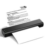 COLORWING Imprimante Portable A4 Imprimante Bluetooth Thermique Mini Imprimante sans Encre Compatible avec Android et iOS et Ordinateur Prise en Charge de A4 Papier Thermique - Noir
