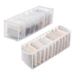 CORTNEY 2 Pièces Organisateur de Tiroir Pliable, Rangement Sous Vetement, Rangement Tiroir Vetement Organisateur Vetement, pour Chaussettes, Sous-Vêtements, Vêtements de Bébé, Cravates (Blanc)