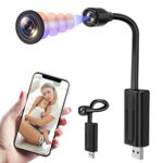CYI Caméra Espion WiFi, Caméra Espion Invisible, Portable Caméra de Surveillance sans Fil pour Accueil avec Detecteur de Mouvement