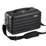 Cabin MaxValise cabine rigide avec bandoulière pour Ryanair - 40 x 20 x 25 cm - Avec bagage à main - Noir et rose, Black Rose., Underset