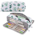 Cactus Trousse Scolaire,Grande Capacité Trousse à Crayons 3 Compartiments Sac à Crayons Trousse de Maquillage de Bureau pour Organisateur de Papeterie pour Fille Garçon Adultes Fourniture Scolaire