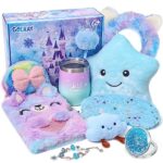 Cadeau Fille 3 4 5 6 7 8 Ans Reine des Neiges Jouet LED Lumineux Smiley Coussin Oreilles Bandeau Bracelet Porte Clés Cadenas Carnet Secret Porte Monnaie Fille Enfants Frozen Anniversaire Cadeau