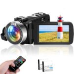 Caméscope 2.7K Caméra vidéo 42MP Enregistreur de Caméra à Zoom Numérique 18X, Écran Rotatif LCD 3.0