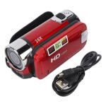 Caméscope Portable, Caméra 1080P 16MP DV Caméra Vidéo à Zoom Numérique 16x avec écran Rotatif TFT 2,7 Pouces et Câble USB (Rouge)
