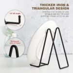 Chevalet Support Presentoir Porte Assiette - Noir Metal Support Assiette Decorative - Support Cadre Photo de Table - Présentoir de Fer pour Plaque | Livre Cuisine | Carte Postale | CD | Art - 20,5 cm