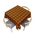 Chickwin Nappe à Carreaux Style Champêtre Pastoral Nappe Anti-Taches Carrée Polyester Lavable Facile d'entretien pour Décoration de Table à Manger Intérieur et Extérieur (180x180cm,Orange)