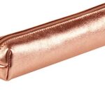 Clairefontaine 400002C - Petite Trousse Slim Cuirisé 4x2,5x19,5 cm en Véritable Cuir, Cuivre