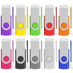 Cle USB 8 Go, EASTBULL Clé USB 2.0 Flash Drive Clef USB Pivotant Stockage Disque Mémoire Stick Pendrive avec 10 Cordes (10 Couleurs 8GB*10PCS)