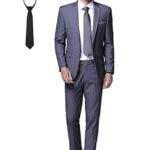 CloudstyleCostume Homme Formel Mariage de Couleur Uni Un Bouton à la Mode Slim Fit avec Cravate