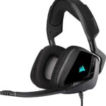 Corsair VOID ELITE RGB USB Casque de Gaming Son surround 7.1, Microphone omnidirectionnel optimisé, Customisable Éclairage RGB, Maille microfibre coussinets, Armature aluminium Noir