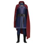 Costume de cosplay Dr Strange Multiverse of Madness - Combinaison de luxe - Col rouge - Cape - Pour Halloween, carnaval, fête - Pour adulte et enfant