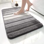 DEXI Tapis de Bain Antiderapant,Extra Doux Tapis Salle Bain,Lavable en Machine,Absorbant l'eau,50 x 80 cm,Gris