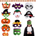 DONGSZQ10 Pièce Masques pour Enfants Dress Up, Masques de Déguisement pour Enfant, Masque de Feutre Halloween, Masque Enfant Déguisement, Convient pour Bal Masqué, fête d'anniversaire, Noël, Halloween