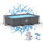 Dardaruga Piscine Tubolaire 300 x 200 x 75 cm + Pompe Filtre économie d'énergie + 2 Cartouches Filtres, Mod. Bali, Brand et Assistance Italienne, Matériel Premium, Liner Multi-Couche, élégant