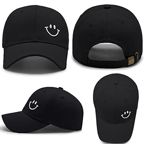 DavicherCasquette de Baseball Broderie de Sourire Coton Anti-Soleil Baseball Cap Hommes Femmes été Unisexe Réglable Casquettes Hip Hop Sport Outdoor Chapeau – Image 3