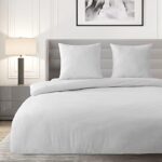 Deconovo Housse de Couette, Ensemble de Literie Moderne, Housse de Coussin Confortable, 3 pièces : 135 x 200 CM + 2 x 80 x 80 CM, Gris Clair