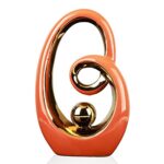 Décoration d'intérieur dorée unique, statue abstraite en céramique, décoration moderne adaptée pour table basse, table à manger, salon, porche, bibliothèque, chambre à coucher (M-orange)